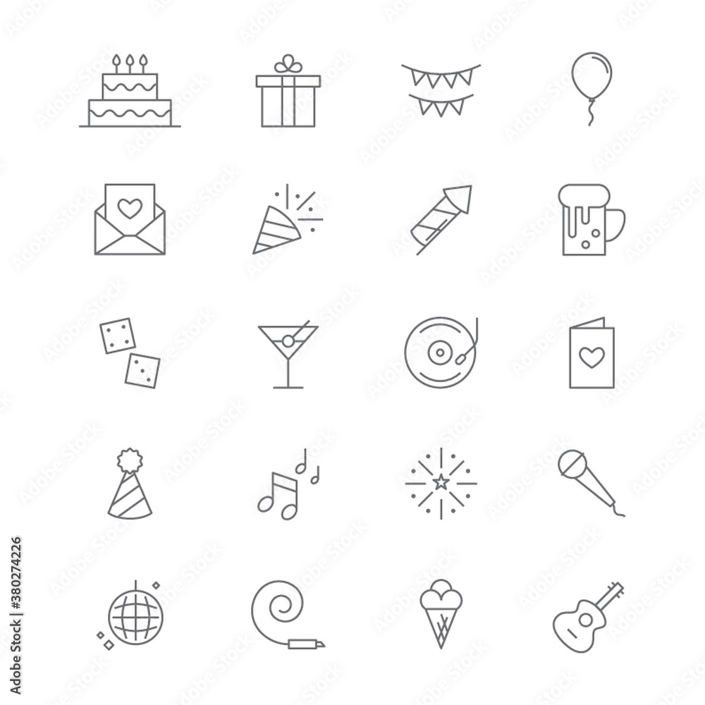 Collection of party icons. Collection of party icons.