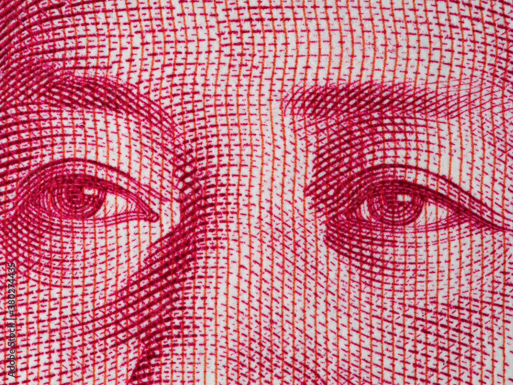Mao Zedong eyes on chinese 100 yuan banknote macro, China money closeup