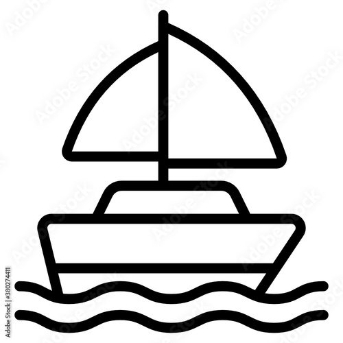 
Vector design of yacht, editable icon of watercraft 
