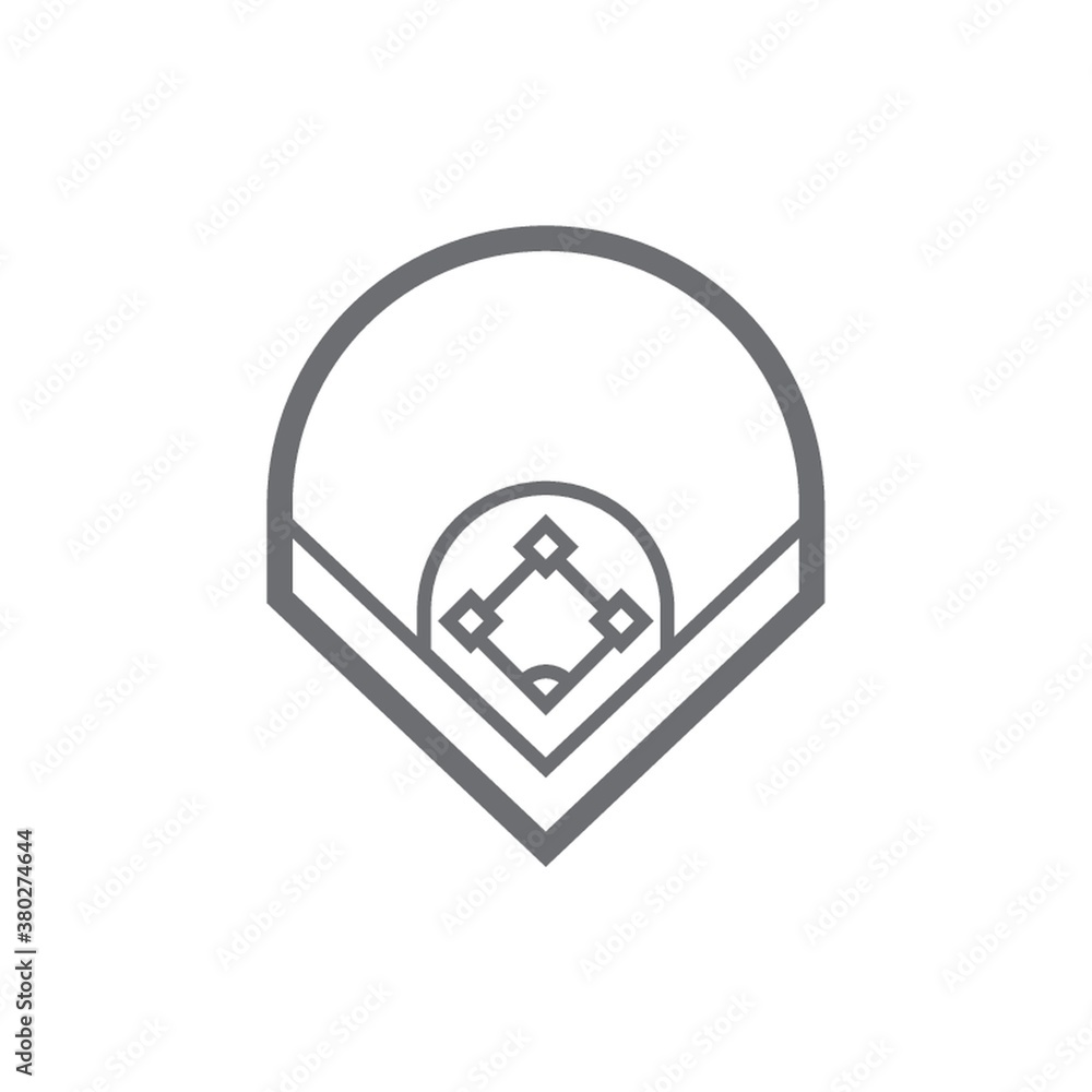 Baseball field dimensions hand drawn illustration. Baseball field dimensions hand drawn illustration.