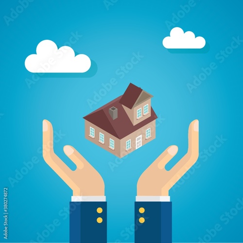hand presenting housing concept