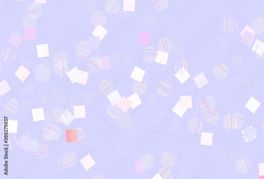 Light Pink, Yellow vector background with polygonal style with circles.