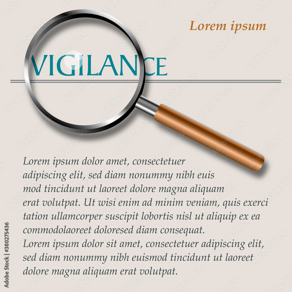 A vigilance graphic as a page layout design in fresh colors with room for your text. A vigilance graphic as a page layout design in fresh colors with room for your text.