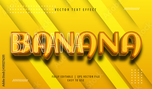3D Banana Text effect, Editable Text Style	