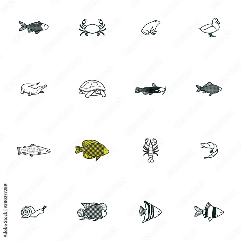 Obraz premium Set of animal icons