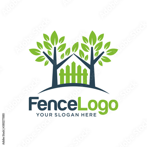 Fence Logo Design Stock Vector Template 