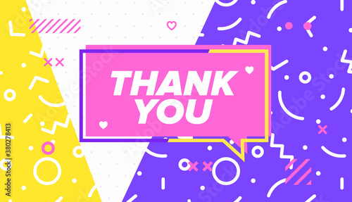 Thank you in design banner. vector template for web  print  presentation .