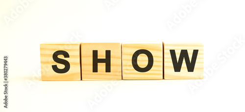 Wooden cubes with letters. For your concept. Wooden cubes on a white background.
