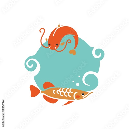 Fishes with copyspace icon