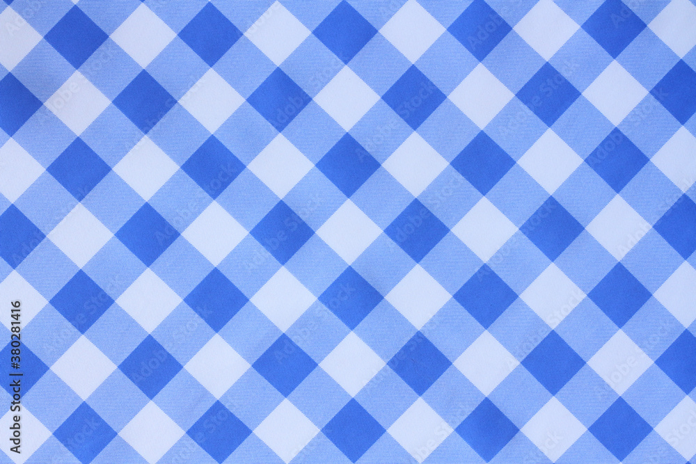 top view, tablecloth scotch pattern blue white. can place food and everything on tablecloth or design cool banner on page and cover top view, tablecloth scotch pattern blue white. can place food and everything on tablecloth or design cool banner on page and cover