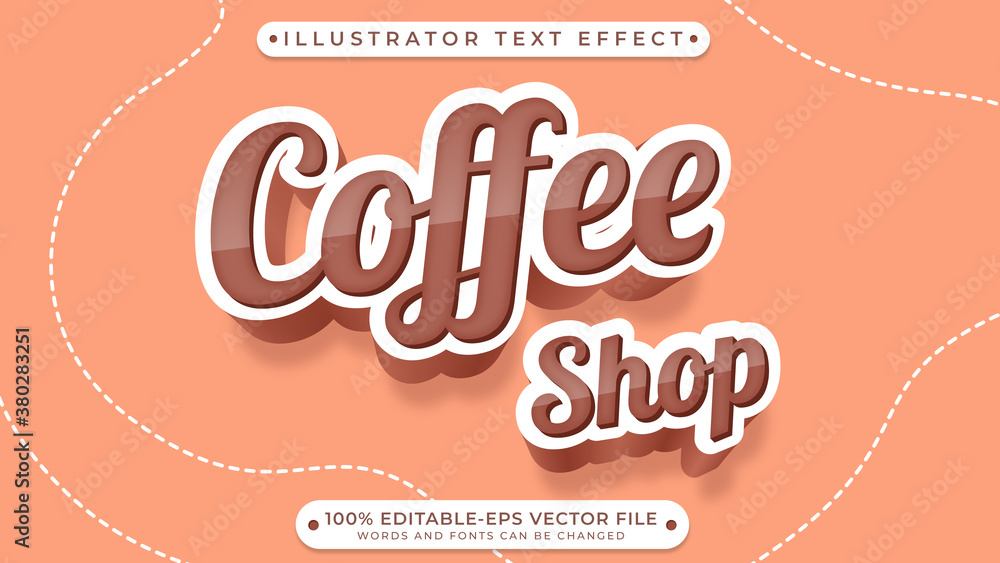 Editable text effect - coffee text style