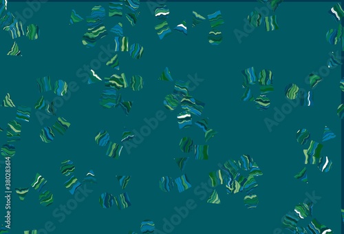 Light Blue, Green vector backdrop with lines, circles, rhombus.