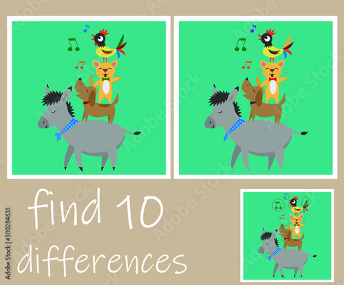 find 10 differences The Bremen Town Musicians Animals