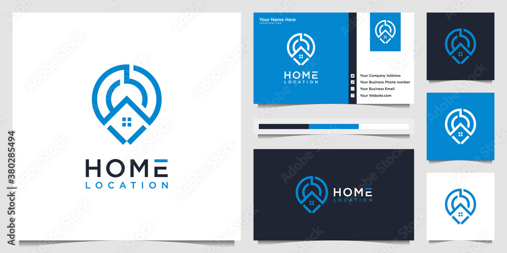 Home location logo design and business card template
