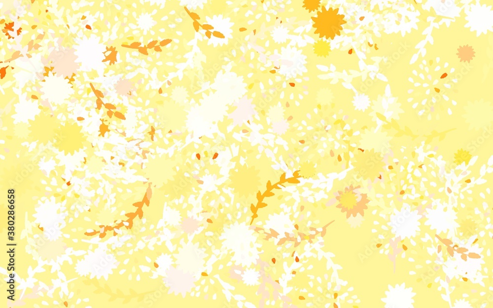 Light Orange vector elegant template with flowers, roses. Light Orange vector elegant template with flowers, roses.