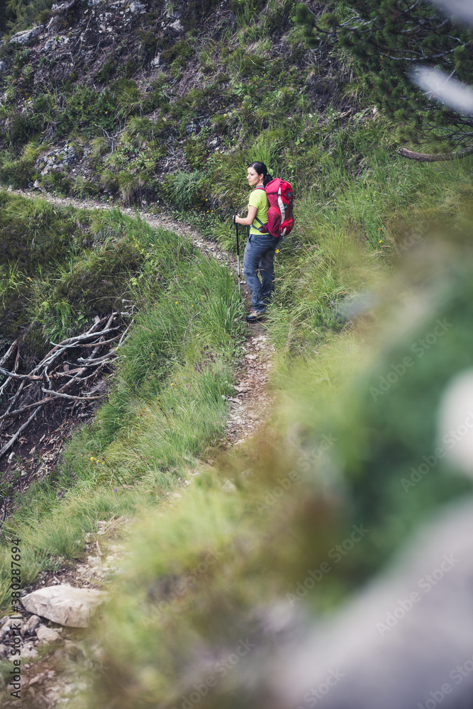 Hiker on mountain Hiker on mountain