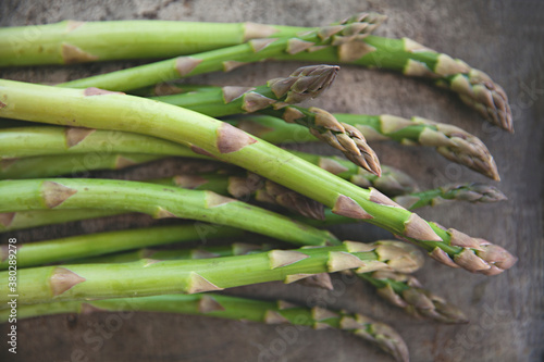 fresh organic asparagus spears photo