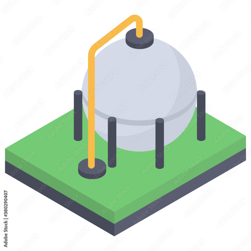 Fototapeta premium Oil storage icon in isometric vector 