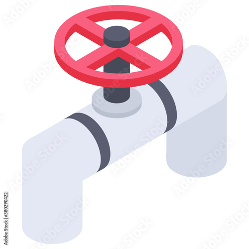 
Water valve plumbing in line icon 
