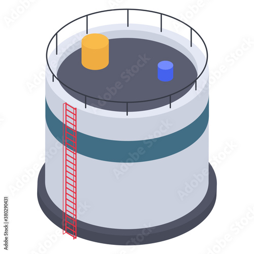 
Oil depot icon in isometric vector 
