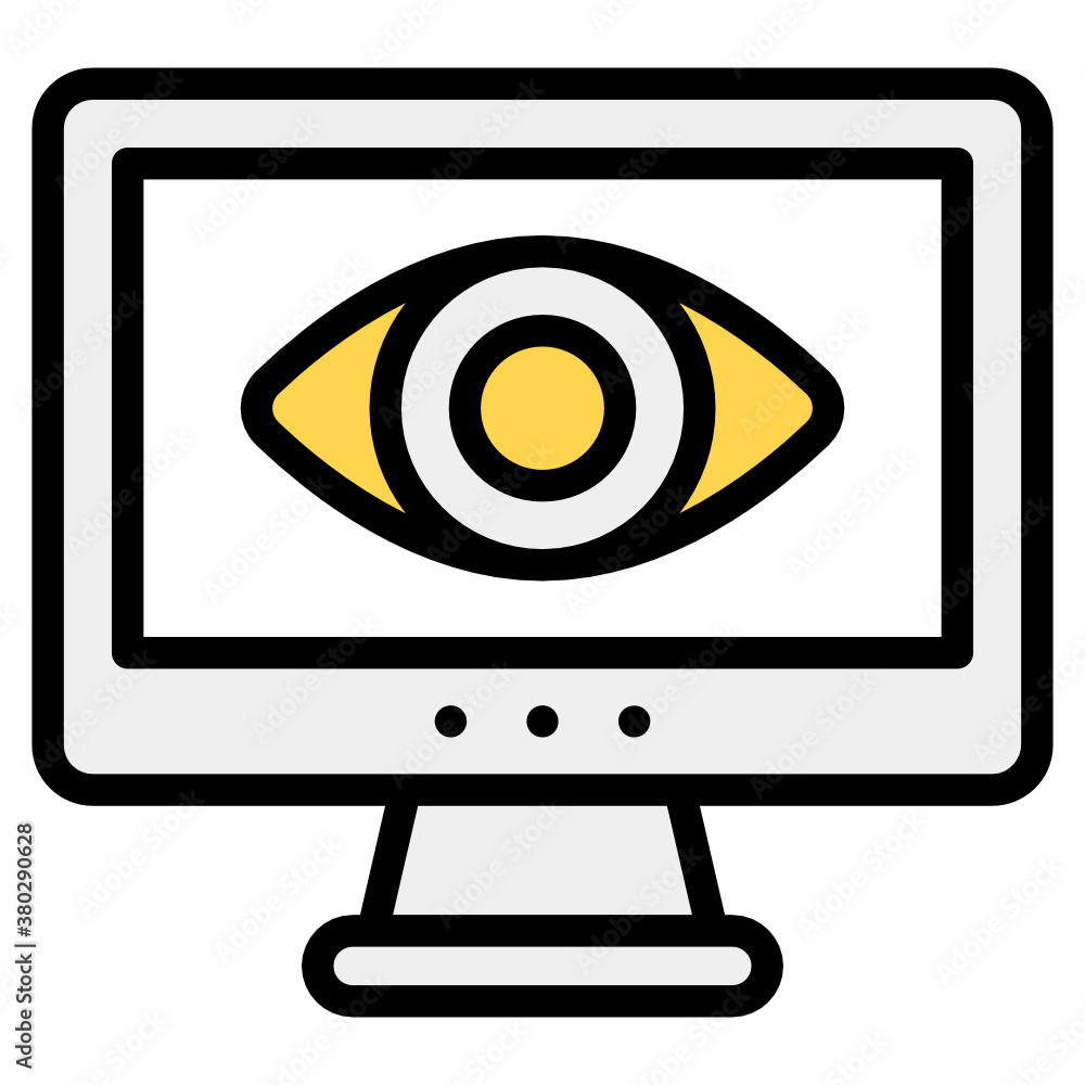 Eye inside monitor showing concept of web monitoring icon
Eye inside monitor showing concept of web monitoring icon