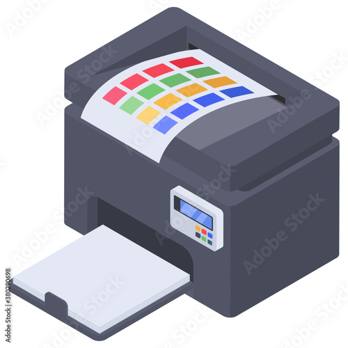 
Printer vector, isometric icon 
