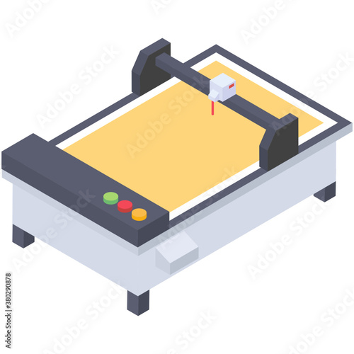 
Cutting plotter icon, isometric design 
