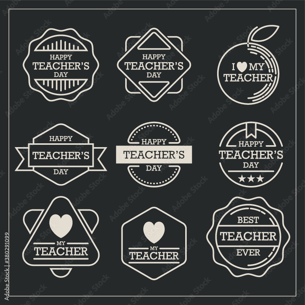 Teachers day emblem designs