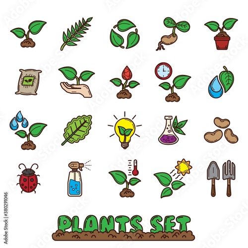 Set of plants icons