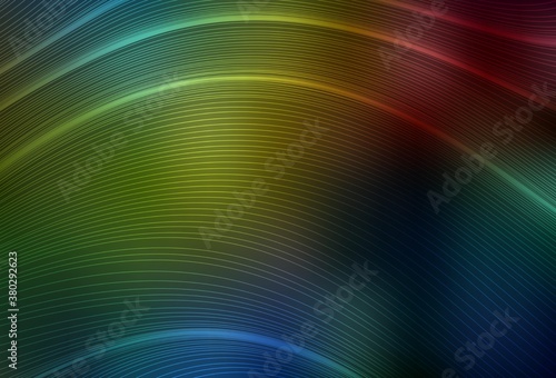 Dark Multicolor vector abstract blurred background.