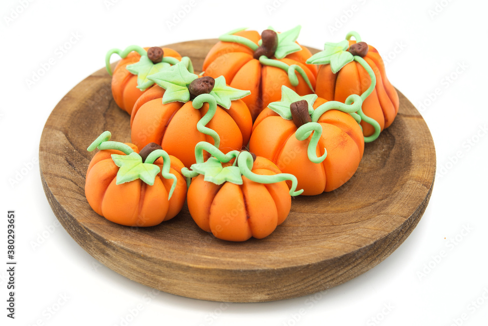 Pumpkin fondant isolated for decorated Pumpkin fondant isolated for decorated