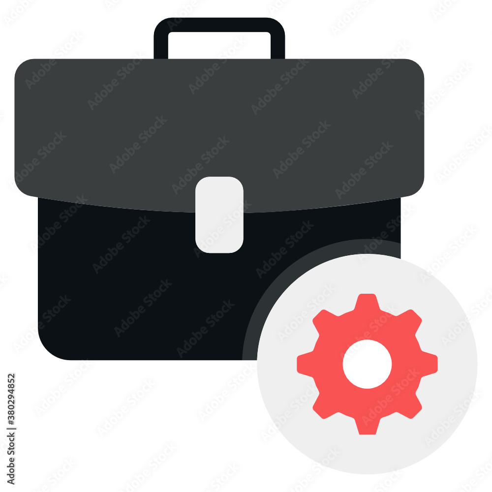 
Briefcase with gear, concept of business management icon
