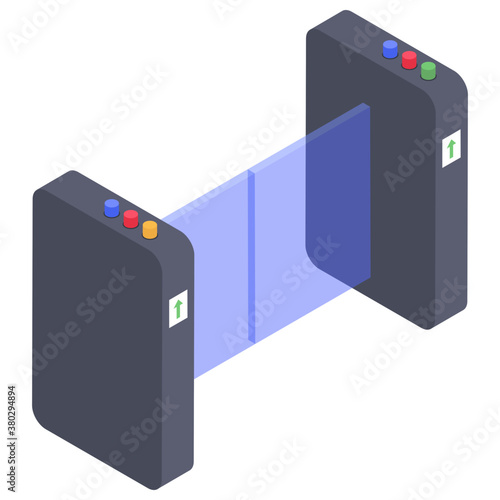 
Security turnstile access isometric icon 
