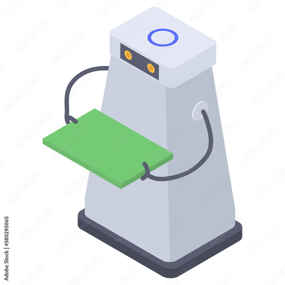 Humanoid robot assistant icon in isometric design
Humanoid robot assistant icon in isometric design