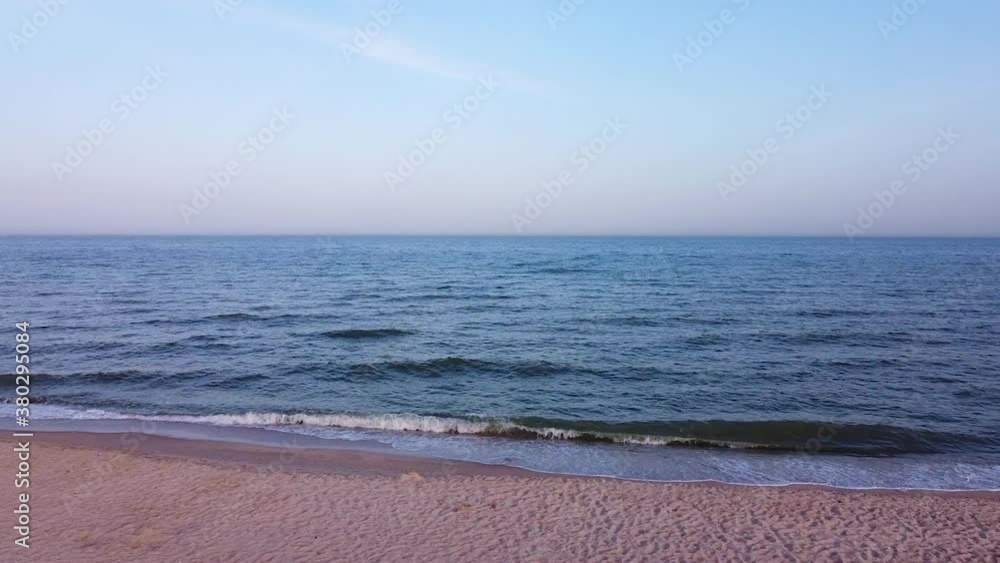 Sea pan at the morning with sand beach and blue sky Sea pan at the morning with sand beach and blue sky