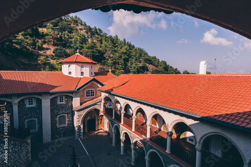 Old Cyprus Greek Orthodox Troodos monastery photo