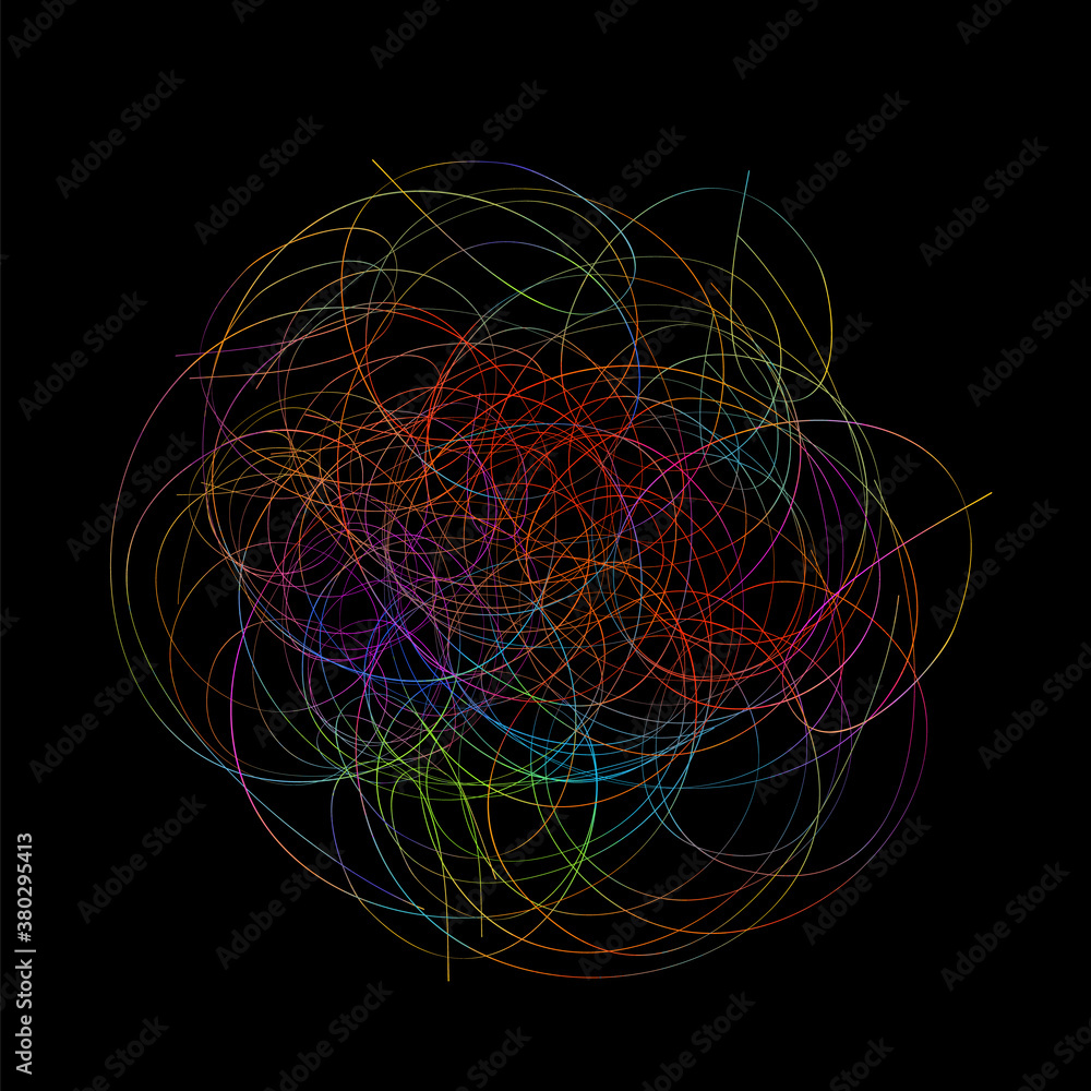 Hand-drawn rainbow circles. line pen doodle. Vector illustration Hand-drawn rainbow circles. line pen doodle. Vector illustration