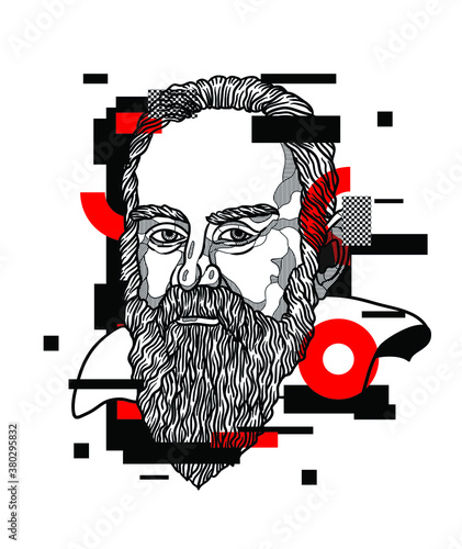 Obraz na plátně Crazy red style.  Galileo Galilei.