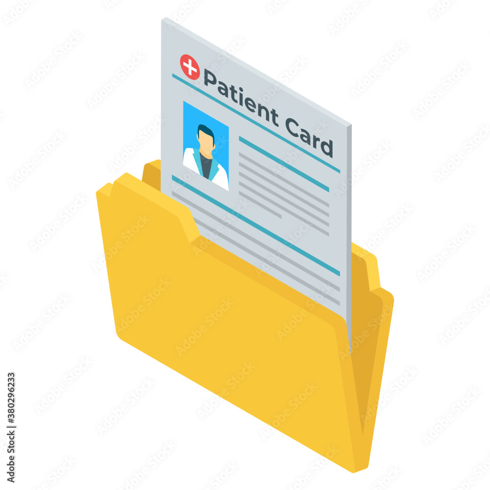 Medical record icon in isometric design
Medical record icon in isometric design
