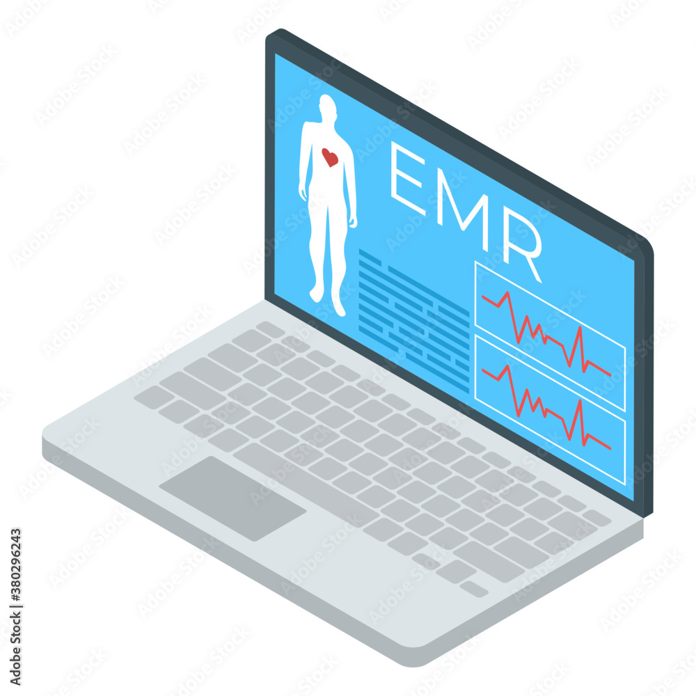 EMR, isometric icon design
EMR, isometric icon design