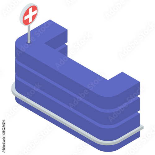 
Reception icon in isometric design 
