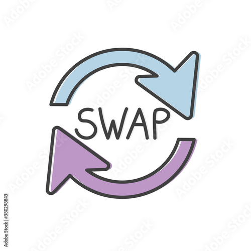 swap word and arrows icon- vector illustration