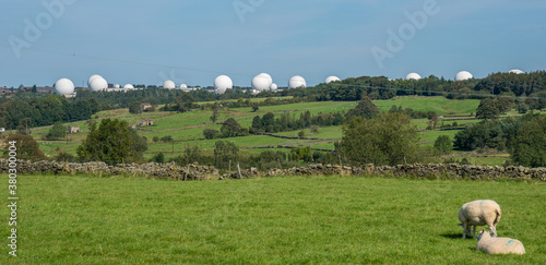 Εκτύπωση καμβά North Yorkshire Dales with Menwith Hill radomes in the background, North Yorkshi