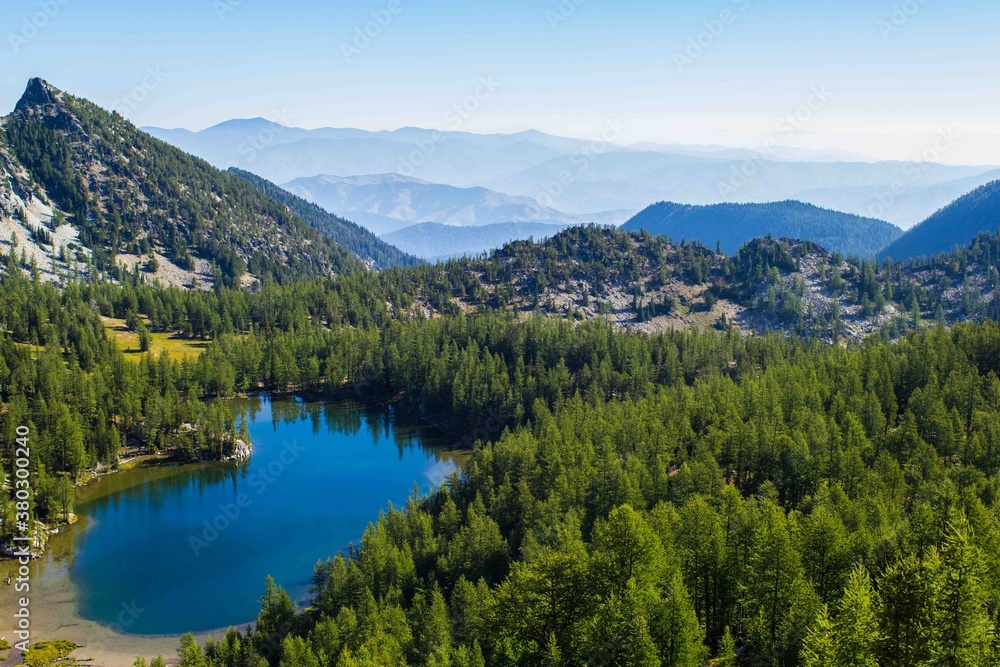 View of an alpine lake in the North Cascades of Washington View of an alpine lake in the North Cascades of Washington