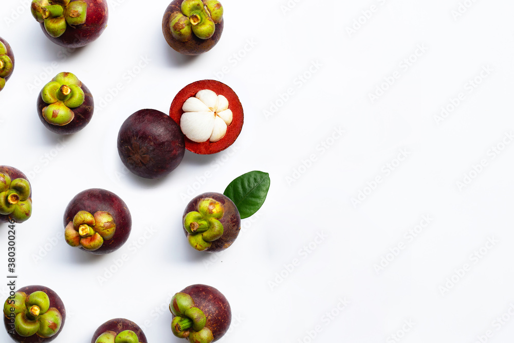 Mangosteen isolated on white background. Mangosteen isolated on white background.