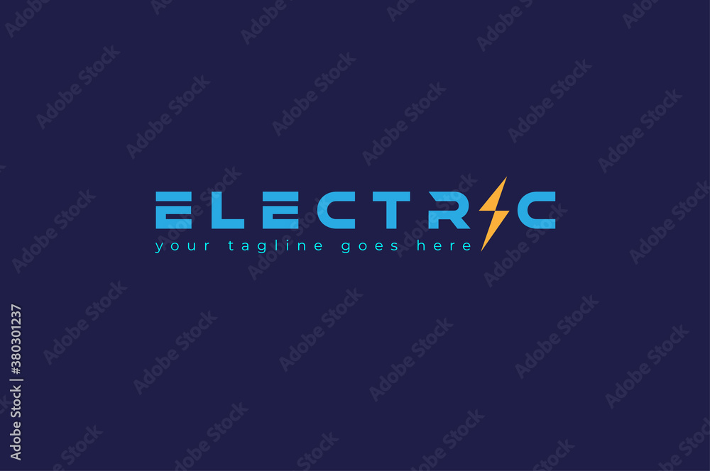 Electricity logo type, Thunder Bolt design logo template, vector illustration