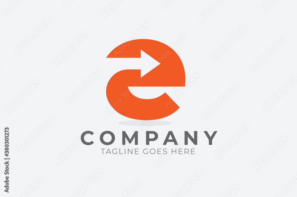 Initial E Logo, letter E with arrow inside, Usable for Business and logistic Logos.vector illustration Initial E Logo, letter E with arrow inside, Usable for Business and logistic Logos.vector illustration