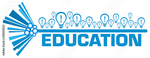Education Blue Graphical Bar Bulbs 