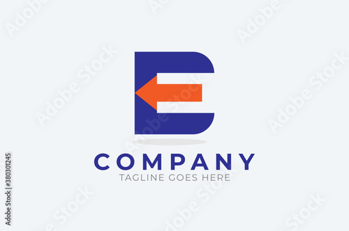 Free Download Initial E Logo, letter E with with arrow inside, Usable for Business and logistic Logos, vector illustration - GFXLoad