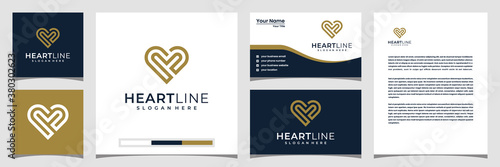 Heart symbol icon template elements. health care logotype concept. business card and letterhead